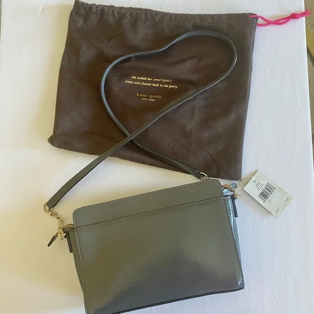 kate spade Angelica Beacon Court crossbody in shadow gray